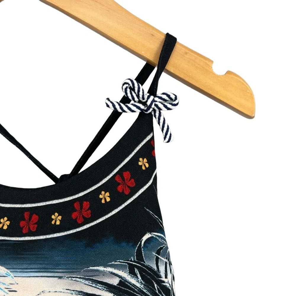 Agua Bendita Dress‎ Kids Maxi Tropical Print Spaghetti Straps 2 New